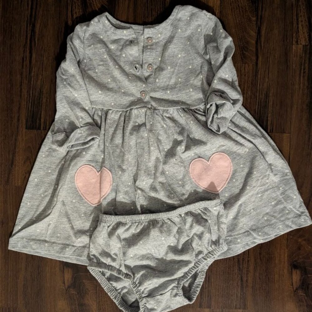 Carter's Heart Accent Dress w/ Bloomers - 18 Months